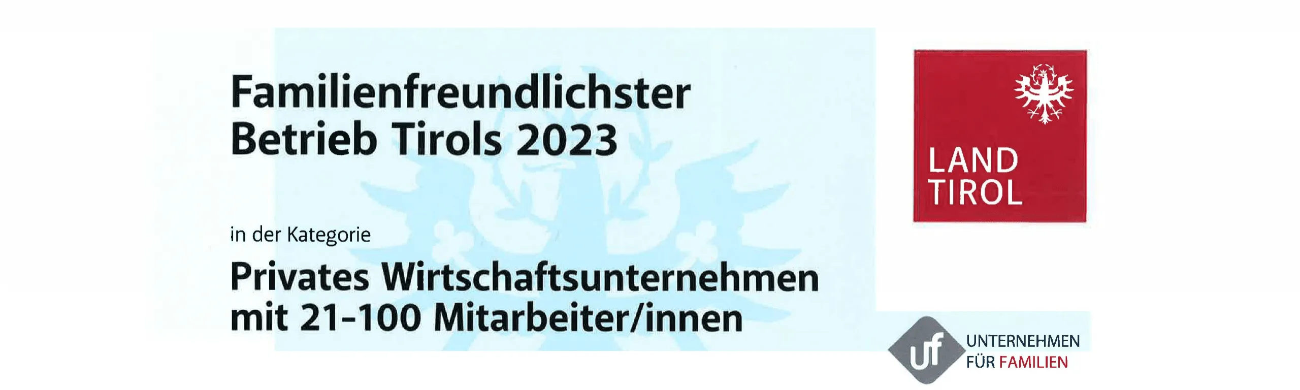 Familienfreundlichster Betrieb Tirols 2023